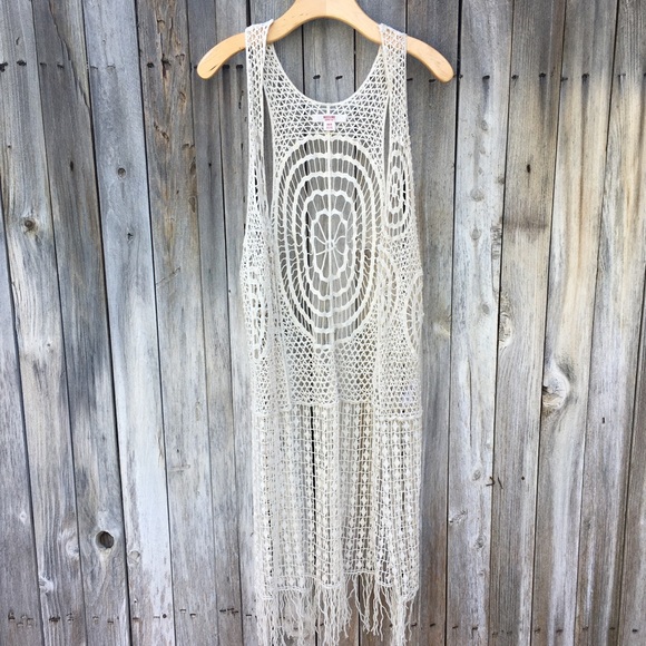 Sweaters | Mossimo Crochet Duster Vest 